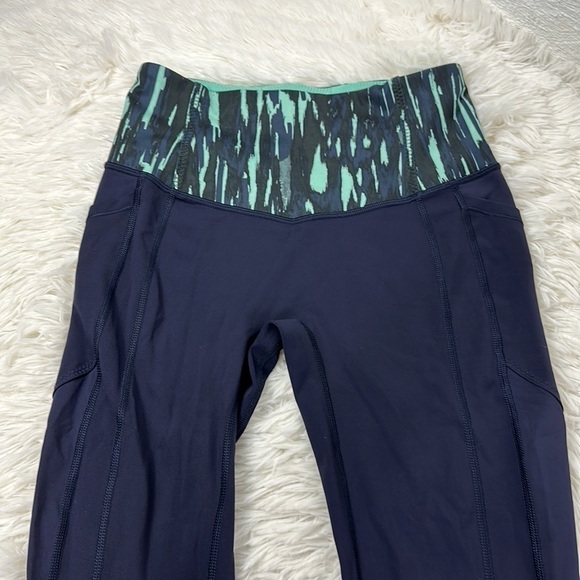 Lululemon All The Right Places Crop Naval Blue / Painted Animal Menthol Black - Picture 2 of 7